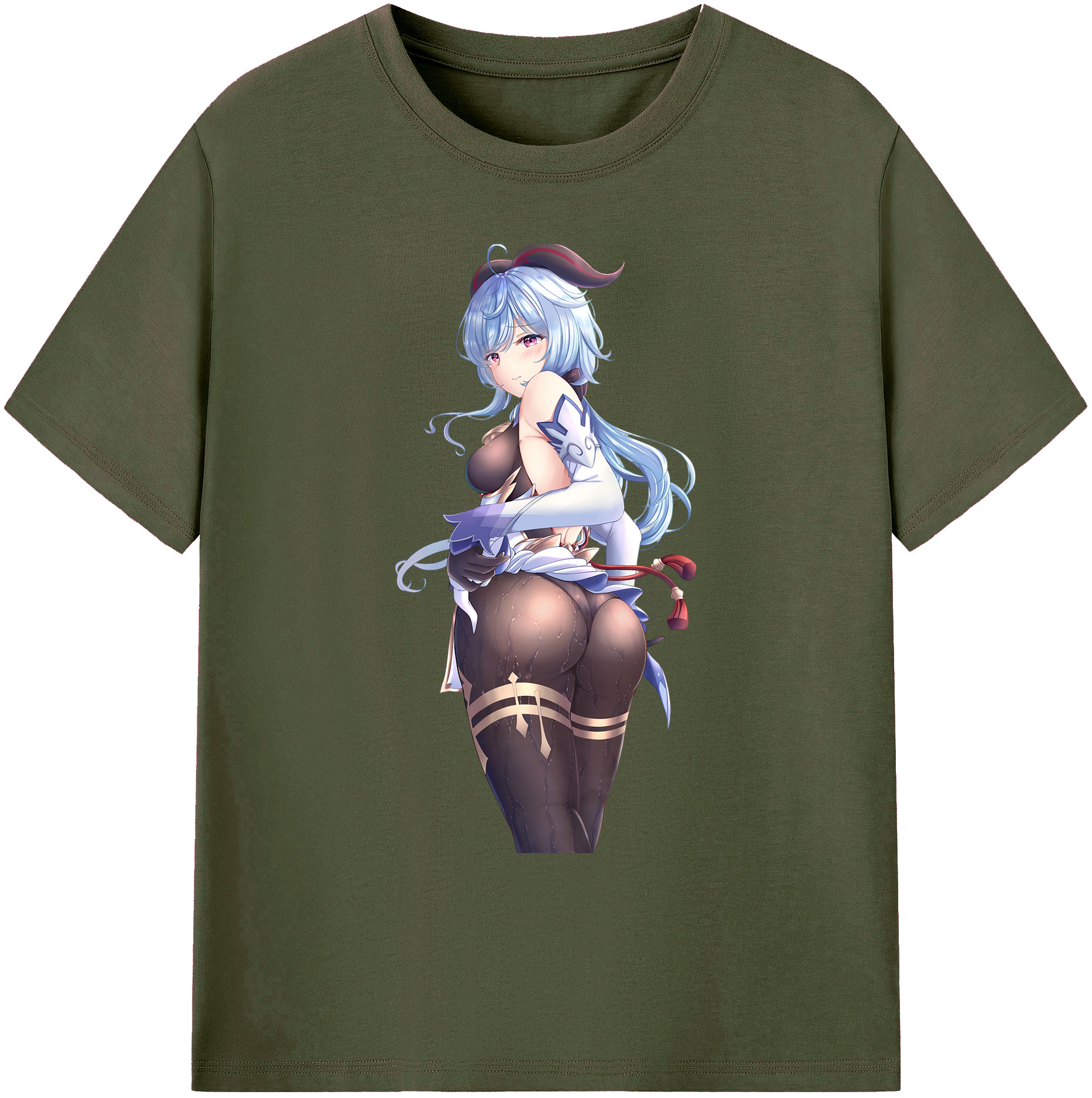 げんし神 甘雨 かんう genshin Ganyu 綿100％ メンズ半袖Tシャツ｜肌触りやわらか＆通気性